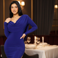 Low Cowl Neck And Back Midi Dress