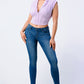 Luxe Collared V-neck Contrast Blouse Top