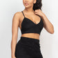 Terry Towel Bralette Top & Mini Shorts Set