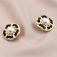 Pearl Curb Link Round Metal Earring